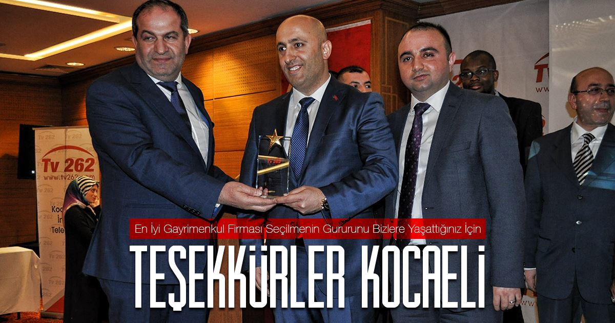 Kocaeli'nin en iyi Gayrimenkul firması Seçildik