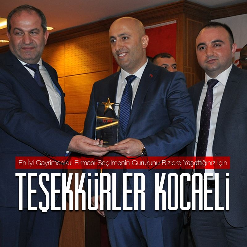 Kocaeli'nin en iyi Gayrimenkul firması Seçildik