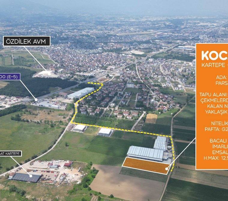 6.737m² EMSAL 0.80 H.MAX 12.50M BACALI SANAYİ ARSASI