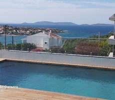  Izmir Cesme Ardic Sea View Detached Triplex Villa with Elevator and Pool, 6+2 Rooms