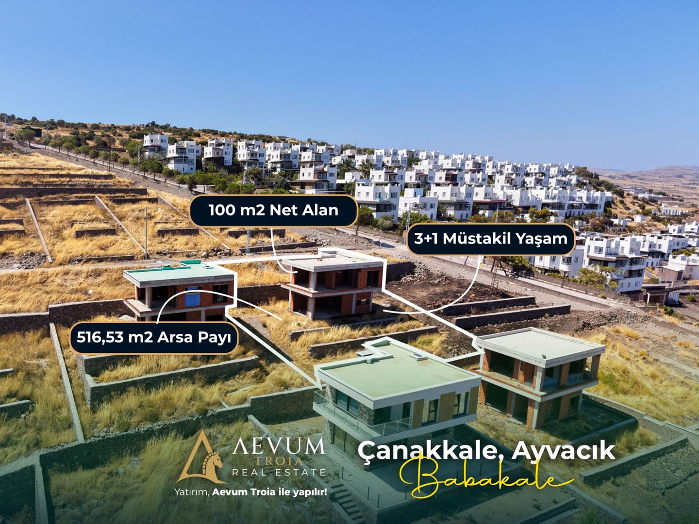 Babakale Akliman'da Denize Yakın Natamam Villa | 516 m² Arsa | Yatırım Fırsatı — Çanakkale gayrimenkul ilan görseli 2 / 14,…