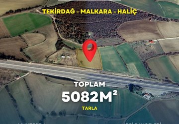 MALKARA HALİÇ KÖYÜ D110 KARAYOLUNA CEPHELİ 5082 M2 TARLA!