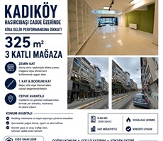 Kadıköy Osmanağa mah 320m2 Mağaza10mt Hasırcı başı cad Cepheli