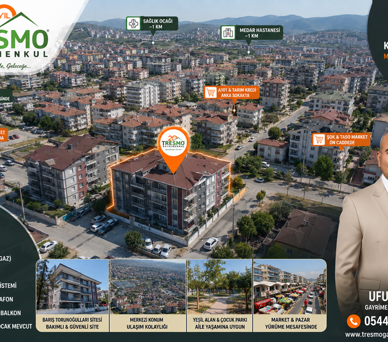 GÖLCÜK KARAKÖPRÜ'DE MERKEZİ KONUMDA 3+1 ARA KAT DAİRE