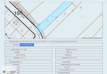 ERGENE YULAFLI MAHALLESİ'NDE KÖY İÇİ İMARLI SATILIK ARSA 2034 m²
