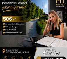 Dalaman Altıntas mah satılık 506 m2 3 kat izinli satılık arsa