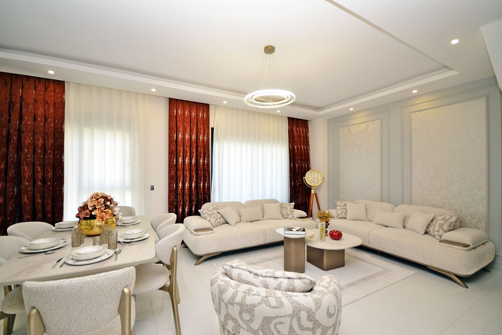 ALANYA OBADA ÖZEL DİZAYNA SAHİP LÜKS KOMPLEKSTE SATILIK 2+1 DAİRE