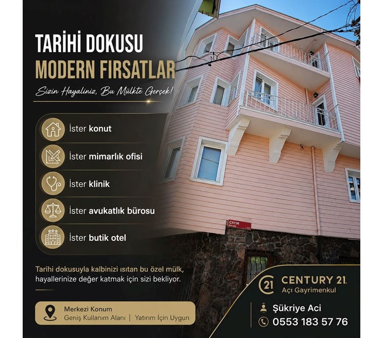Sarıyer'de Deniz Manzaralı Satılık 4 Katlı Prestijli Müstakil
