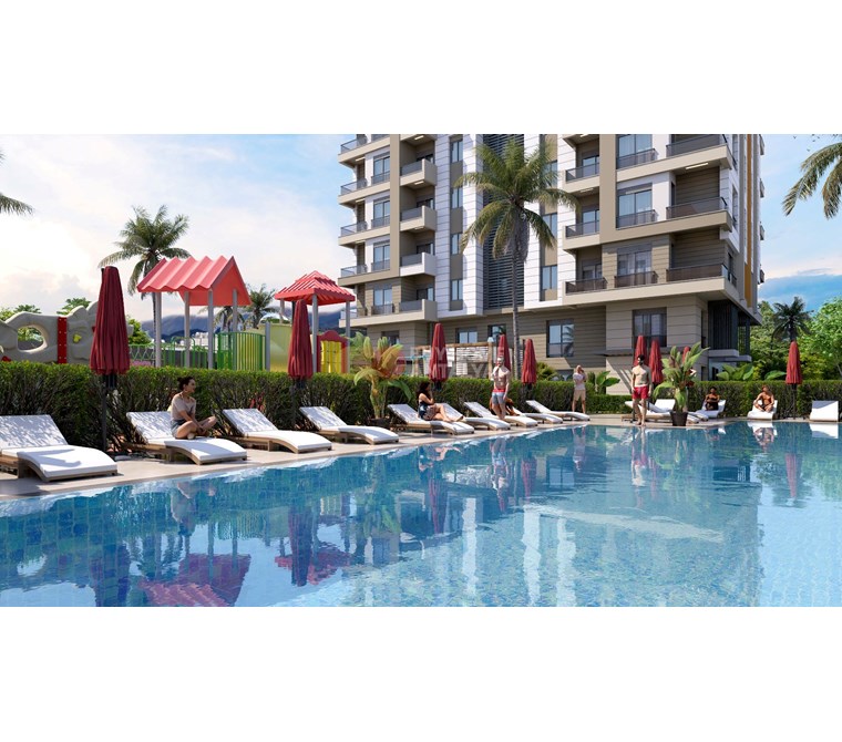 Luxury Apartments for Sale with Family Concept for Life and Investment in Antalya