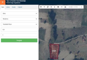 Altın Emlak Bolu Merkez Şb. MUDURNU YAYLABELİ SATILIK TARLA