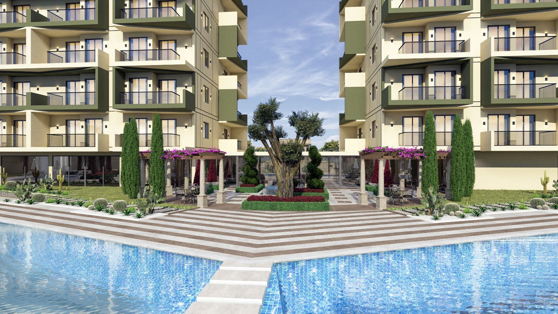 Alanya Demirtaş'ta Lüks Site içerisinde Satılık 1+1 Daire