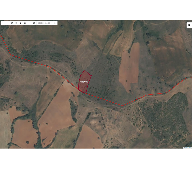 Kütahya Yukarı Susuz'da 1935m2 Satılık Açılmış Yolu Olan Tarla