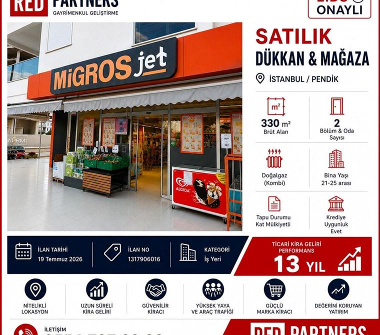 Ticari Fırsat Mağaza Pendik 3 Yol Ağzı Köşe
