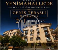 DİDİM YENİMAHALLE'DE MERKEZE YAKIN GENİŞ TERASLI 2+1 DUBLEKS