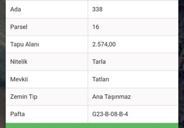 ALTIN EMLAK'tan DERİNCE TAHTALI DA TARLA