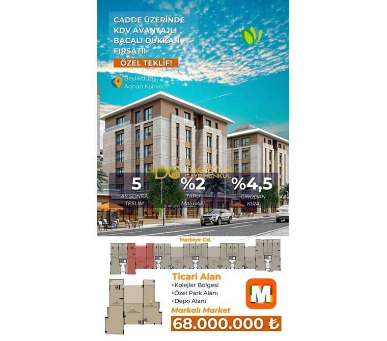 MİGROS MARKET KİRACILI YÜKSEK KİRA GETİRİLİ CADDE MAĞAZA
