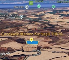 ÇANAKKALE MERKEZ KIZILKEÇİLİ KÖYÜNDE DENİZ MANZARALI TARLA