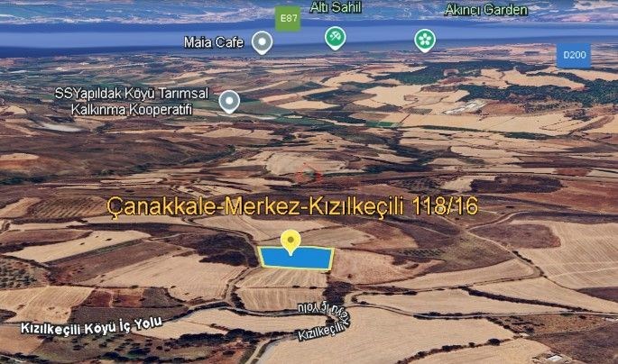ÇANAKKALE MERKEZ KIZILKEÇİLİ KÖYÜNDE DENİZ MANZARALI TARLA