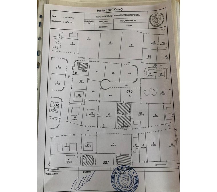 LEFKOŞA GÖNYELİ İÇİ SATILIK TÜRK KOÇANLI 701,03 M2 İKİ KAT İMARLI ARSA FİYATI £155.000 + KDV