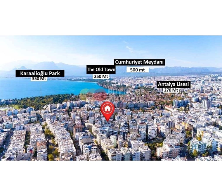 Apartment for Sale in Antalya City Center in New Complex with Pool | Very Close to the Old Town