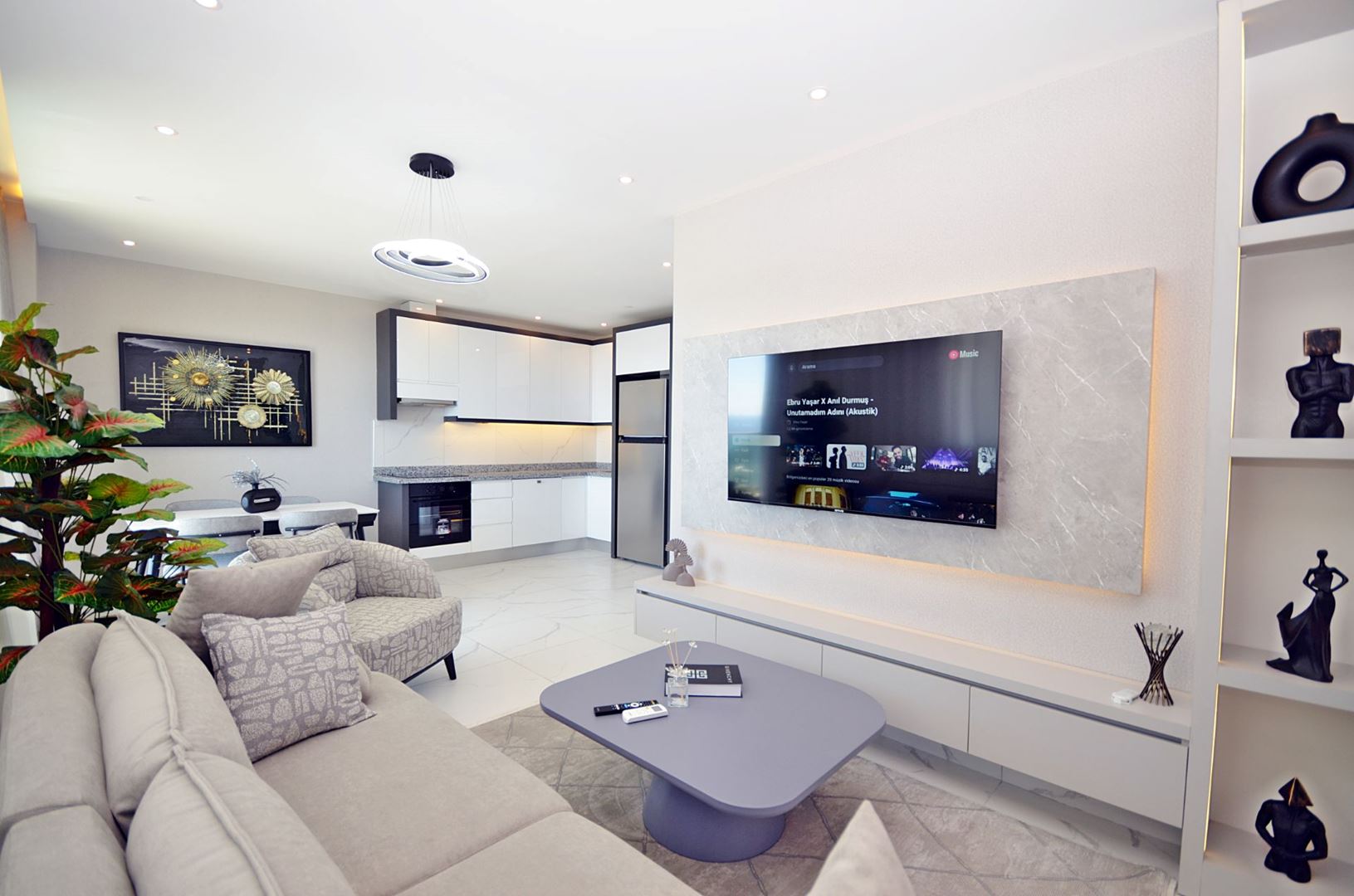 Möbliertes 2+1 Penthouse mit Meerblick in Avsallar, Alanya