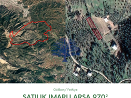 Fethiye Gökben land for sale 970m² with house building permission