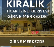 Girne Merkezde, Yol Üzerinde Kiralık Bahçeli Kıbrıs Evi – Ticari İzinli