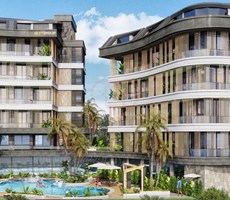 Современная квартира 1+1 в престижном комплексе QIWI TWINS— в самом зелёном районе Алании -Оба