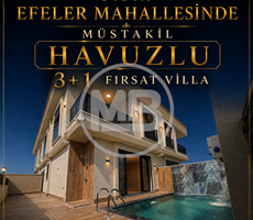 DİDİM EFELER MAHALLESİ'NDE SIFIR MÜSTAKİL HAVUZLU & EŞYALI 3+1 VİLLA