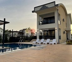 Detached and Furnished Villa for Sale in Antalya Belek with Private Pool, Sauna, Turkish Bath