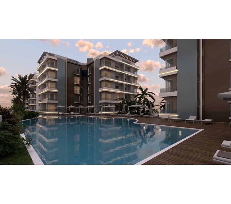 Kıbrıs İskele Blue Residence'ta Lüks 1+1 Satılık Daire