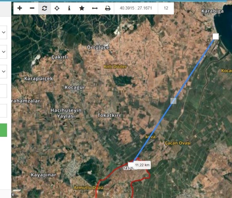 ÇANAKKALE BİGA GÜLEÇ KÖYÜNDE SATILIK TARLA