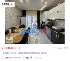HİLALKENTTE 3+1 LÜX KAÇIRILMAYACAK DAİRE