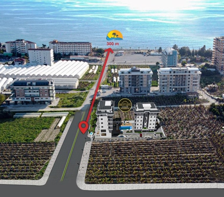 KARGICAK BESTLİFE 2 1.KAT NO 5 1+1, 52 M2 Güney batı cephe Site