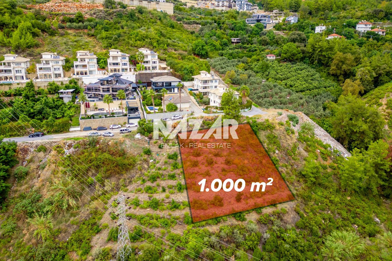 1,000 m² Plot with Sea Views in Alanya Tepe, Zoned for Residential Development · 3