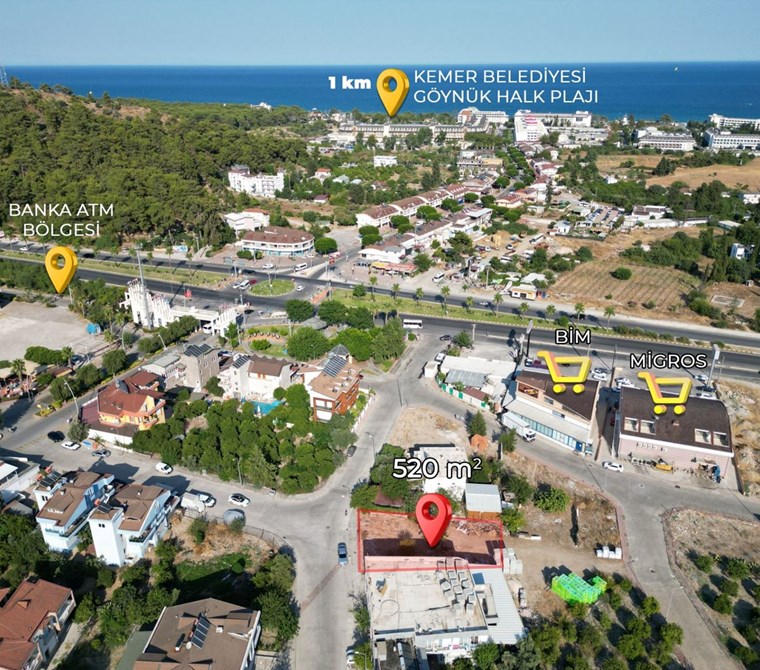 POYRAZ DAN KEMER GÖYNÜKTE 520m² SATILIK ARSA