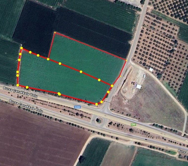 Bursa Karacabey Arız Köyü Giriş Kavşağında 22.750 m2 Satılık Arsa