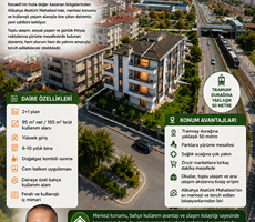 ALİKAHYA ATATÜRK MAHALLESİ'NDE MERKEZİ KONUMDA, BAHÇE KULLANIMLI 2+1 FIRSAT DAİRE