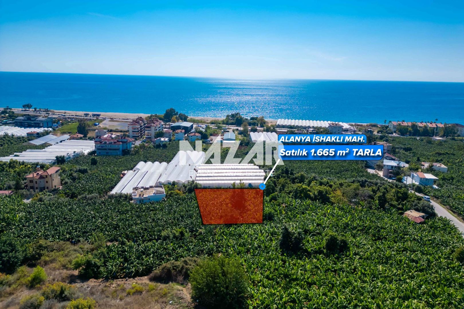 Alanya İshaklı’da 1.665 m2 Deniz Manzaralı Tarla · 2