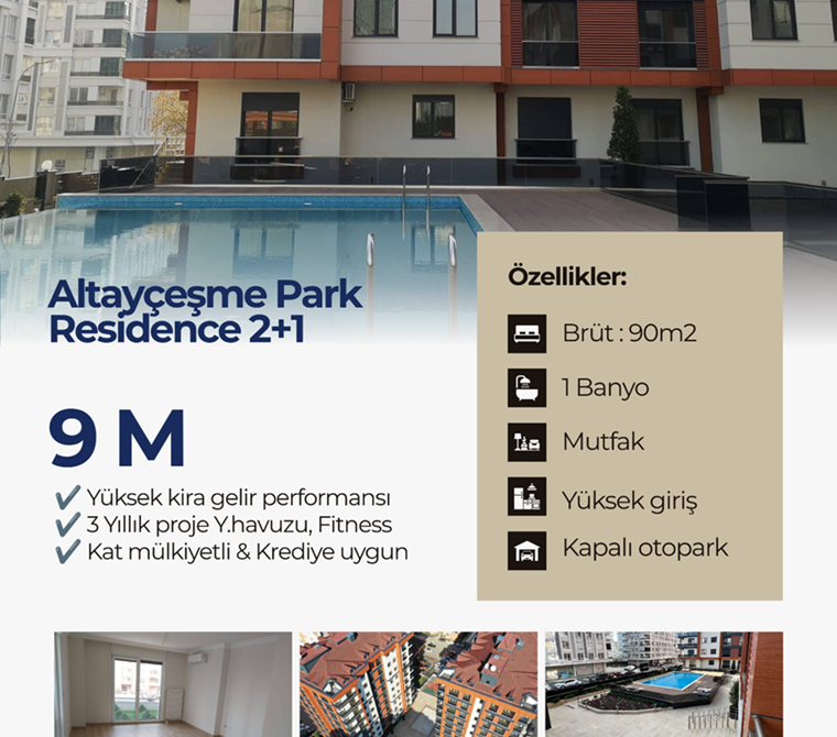 Red Partners Altayçeşme Park Residence havuz cephe 2+1