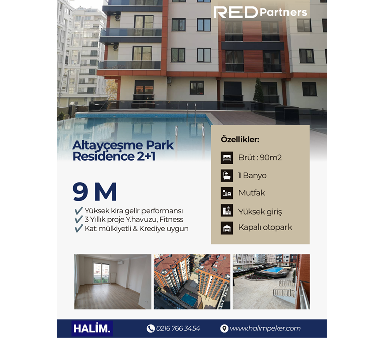 Red Partners Altayçeşme Park Residence havuz cephe 2+1