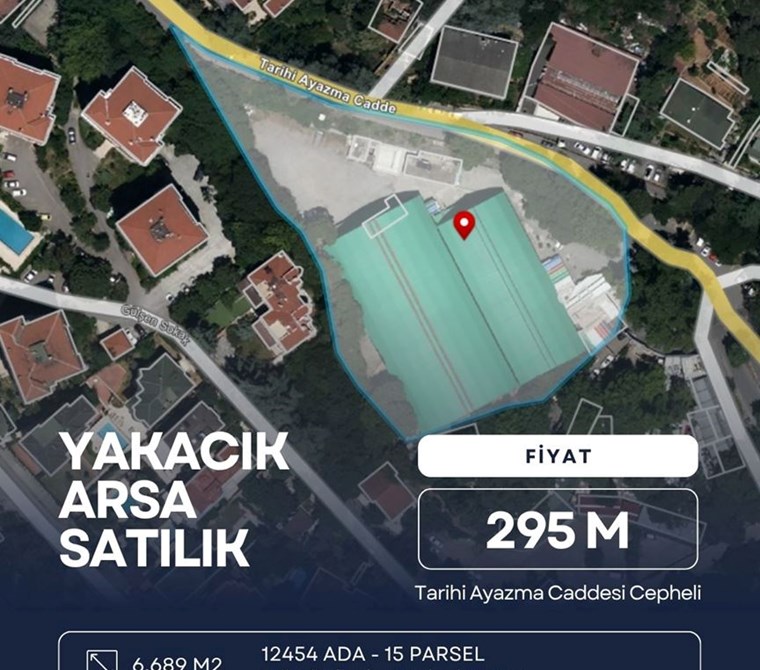 Tarihi Ayazma Caddesine cepheli 6.689m2 Günübirlik Tesis İmarlı