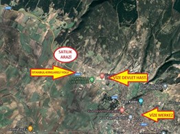 KIRKLARELİ VİZE'DE MERKEZE YAKIN SATILIK ARAZİ P-225201