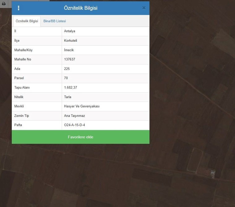 POYRAZ'DAN KORKUTELİ İMECİK KÖYÜNDE 1.682m² SATILIK TARLA