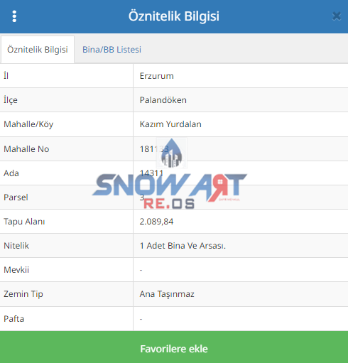 SNOWART GAYRİMENKULDEN ABDURAHMAN GAZİ'DE SATILIK ARSA