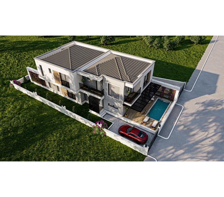 ortaca çaylı mah satılık havuzlu ikiz villa