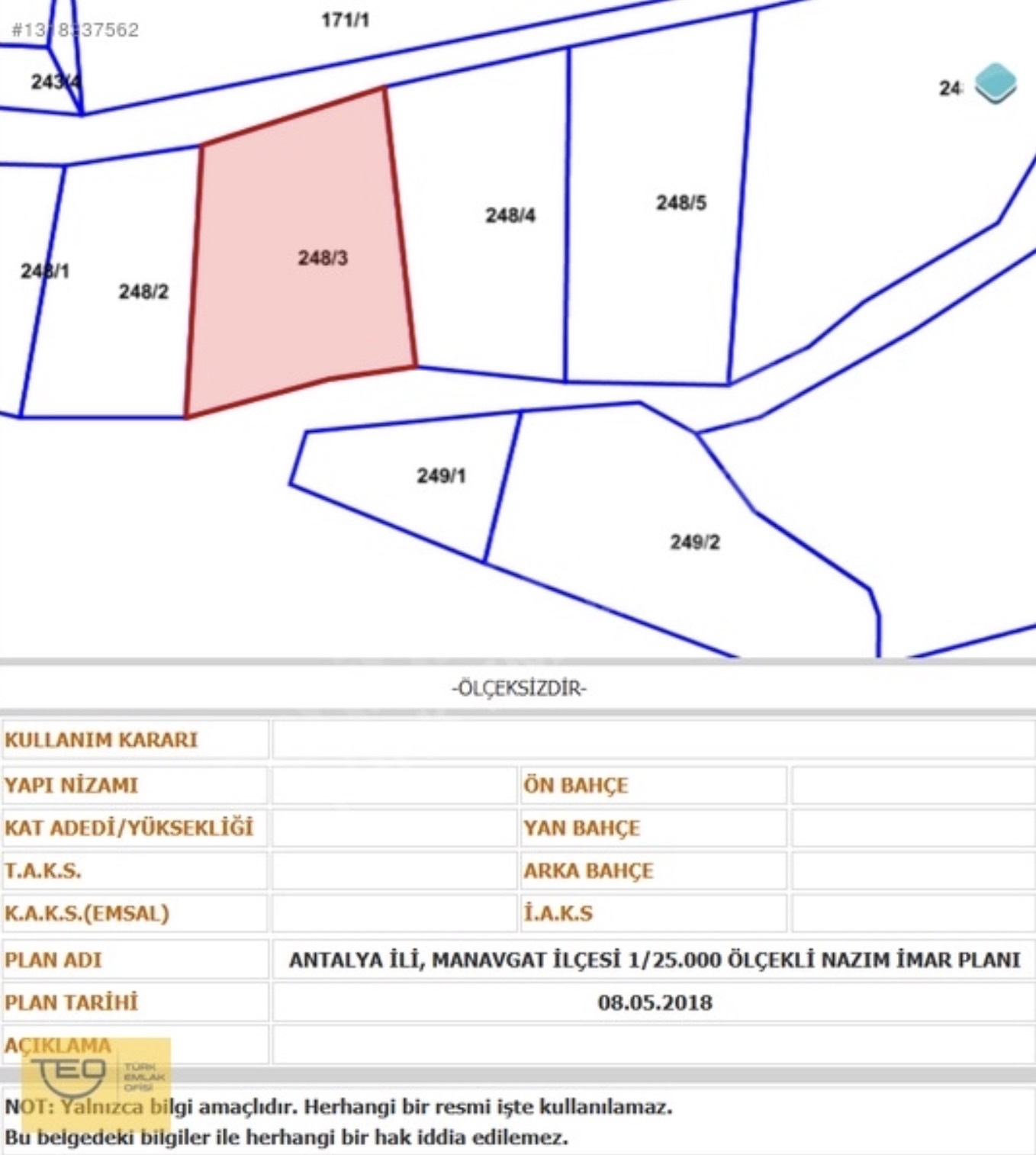 TÜRK EMLAK'TAN MANAVGAT BÖLGESİ GAZİLER SATILIK ARSA