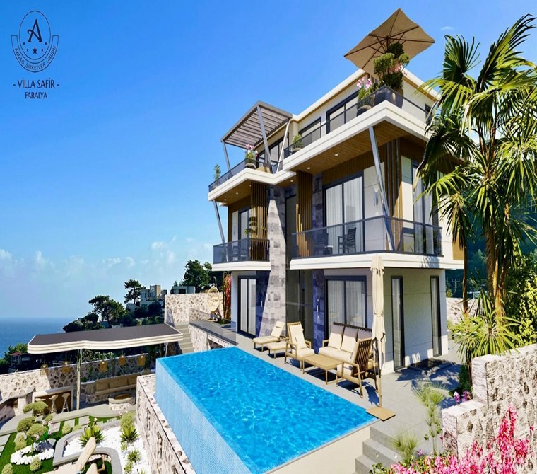 Fethiye Faralyada Sonsuz Deniz ve Doğa Manzaralı Lüks Villa