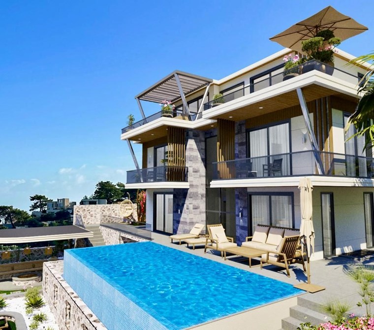 Fethiye Faralyada Sonsuz Deniz ve Doğa Manzaralı Lüks Villa