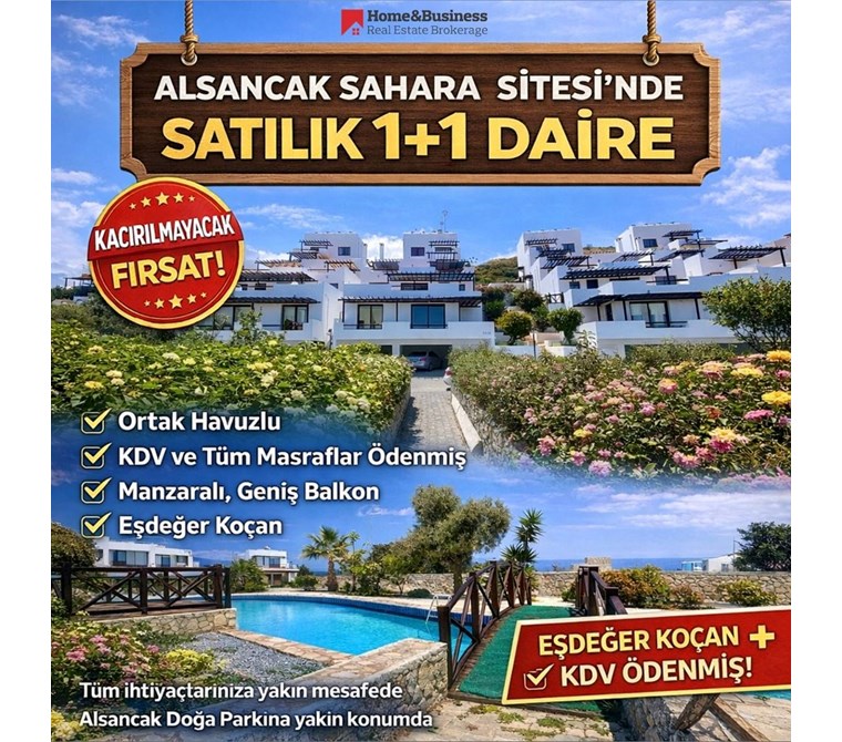 Satılık: Alsancak Sahara Sitesi'nde Muhteşem 1+1 Daire